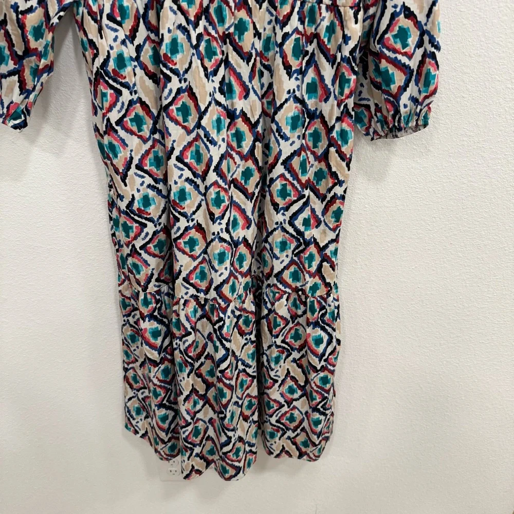 Anthropologie Maeve The Bettina Tiered Cotton Midi Dress Size Small Multi Color - Picture 5 of 13
